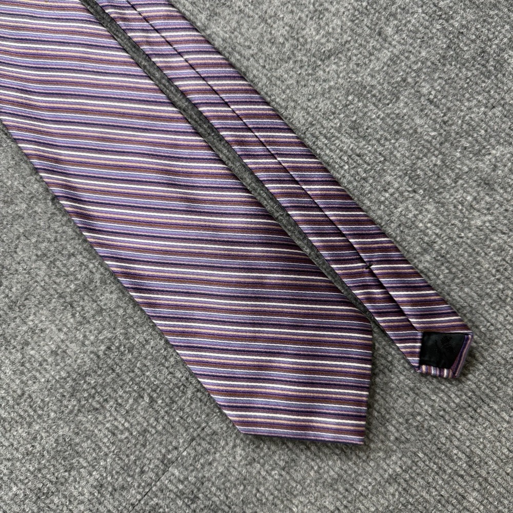 Brooks Brothers 346 Purple Multi Stripe Pure Silk Men's Neck Tie Classic